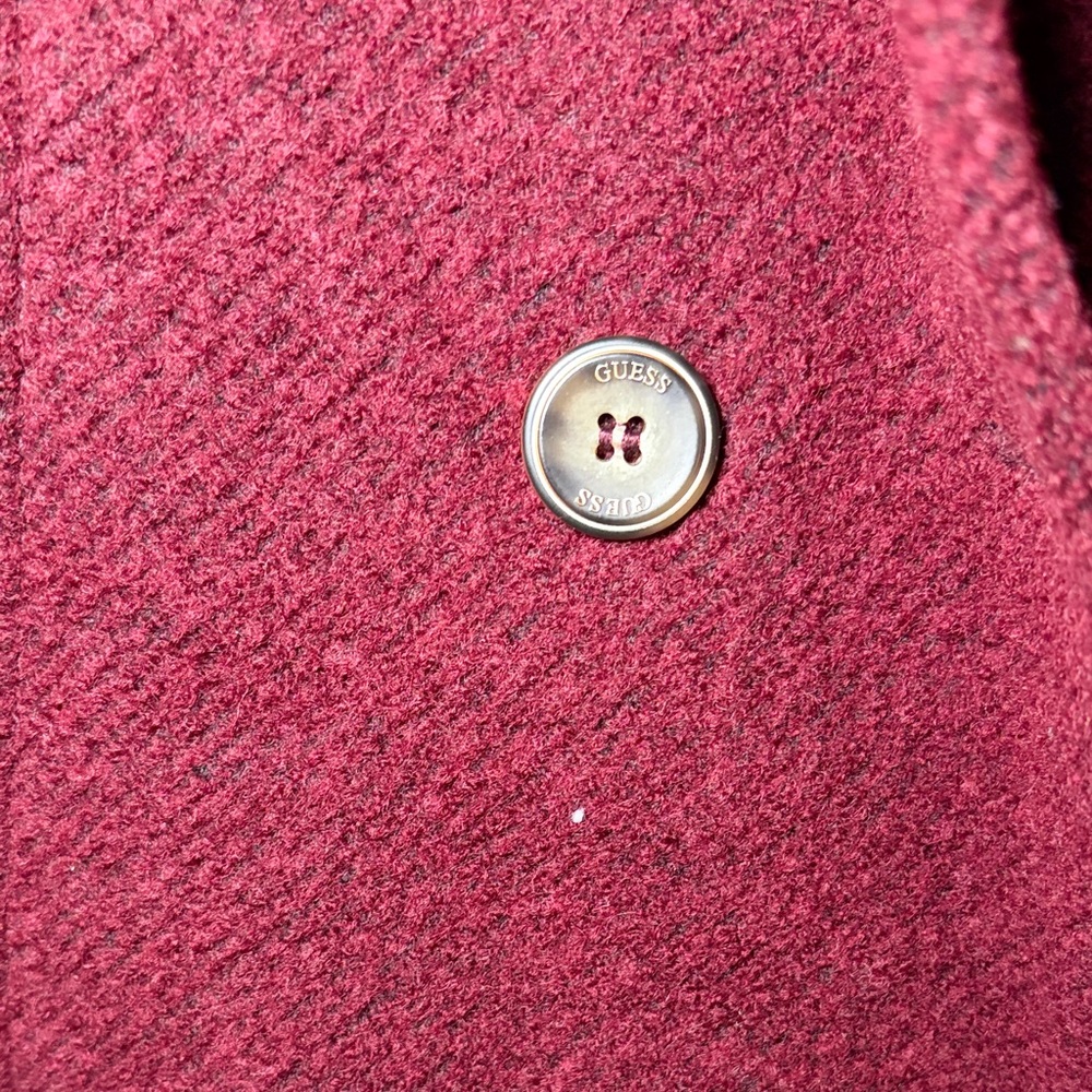 Guess Women's Burgundy Pea Coat Size 1X - Picture 5 of 6